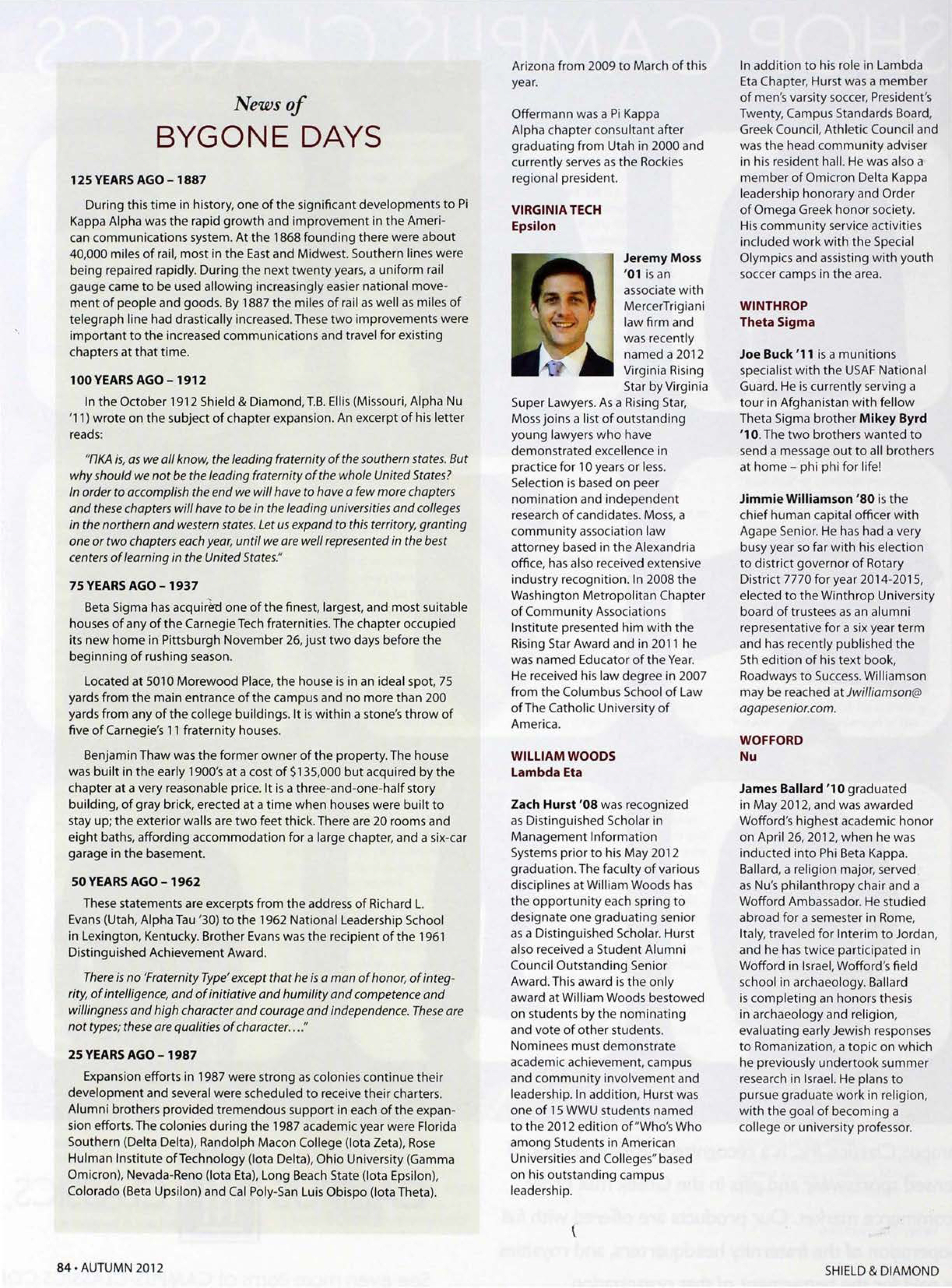 News Of Bygone Days, Autumn 2012